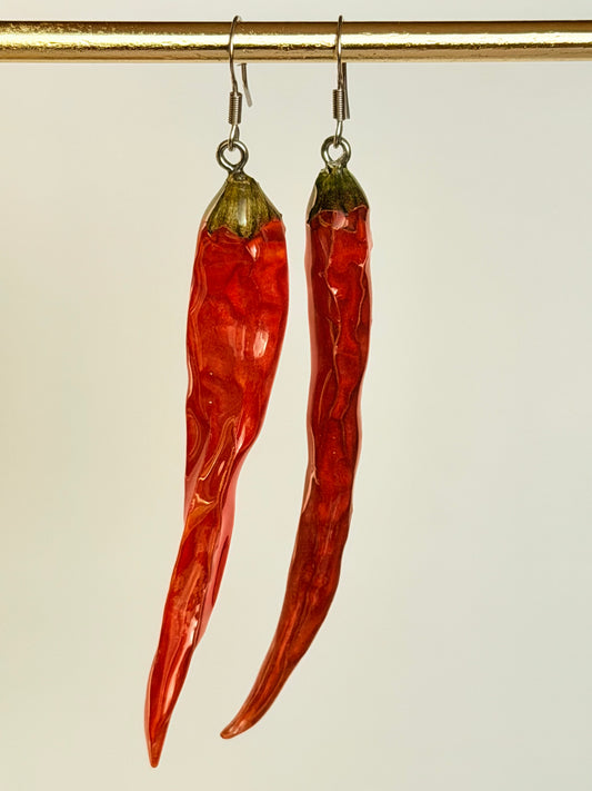 (Merch) Red pepper earrings